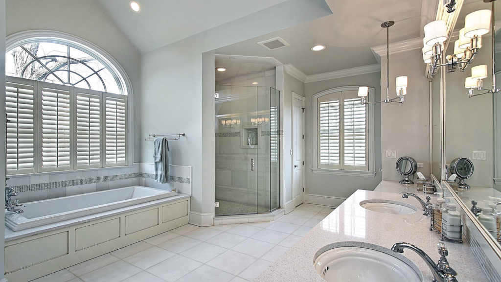 Elegant bathroom remodel in Bessemer with modern fixtures and tile design